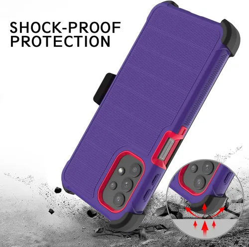 Miniatura 3 de Funda para Galaxy A32 5G con protector de pantalla de TPU suave, [serie de fundas], funda protectora de cuerpo completo resistente con clip