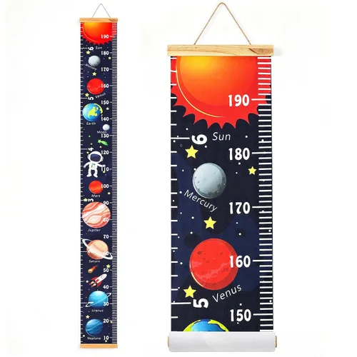 Miniatura 12 de Tabla de crecimiento de altura para bebés Regla colgante de pared de Mibote para niños, tabla de crecimiento de altura extraíble en lona 2 m x 20 cm