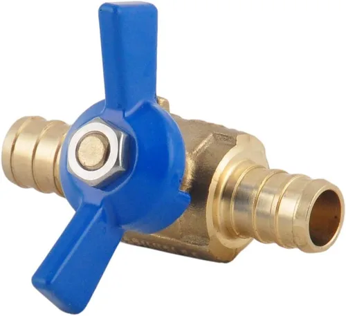 Miniatura 5 de LD- Válvula de bola de latón PEX de 1/2 pulgada, válvula de bola de cierre PEX de latón LF de 1/2 pulgada con mariposa roja y azul o mango en T