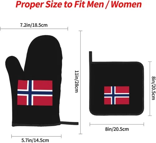 Miniatura 4 de Norway Flag - Juego de 4 manoplas de horno resistentes al calor