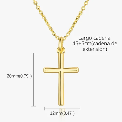 Miniatura 2 de AMELINE Collares de cruz de oro de 14 quilates para mujer, cadena de cruz de oro, colgante minimalista, collar pequeño para mujer, joyería