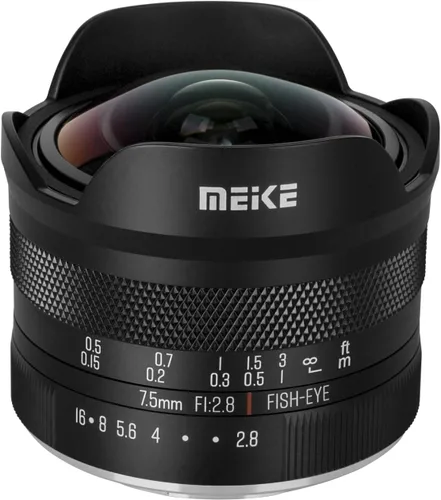 Miniatura 8 de Meike Lente de ojo de pez circular ultra ancha de 0.295 in F/2.8 de gran apertura, lentes de enfoque manual compatibles con cámara sin espejo Canon
