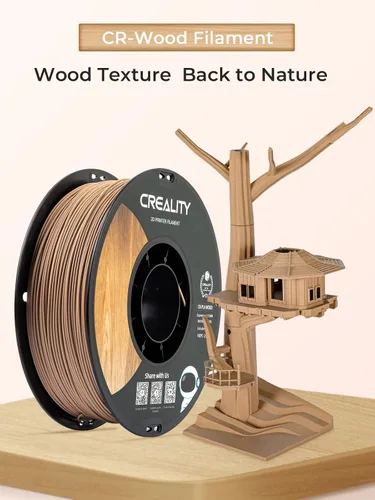 Miniatura 2 de Creality Filamento de madera PLA de 4.4 lbs, filamento de impresora 3D de 0.069 in, textura seda suave, dureza, filamento de impresión de carrete