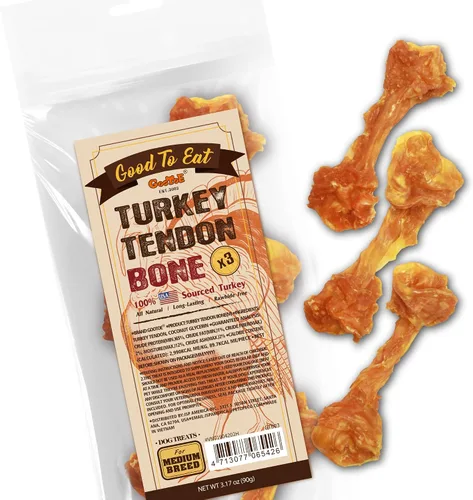 Gootoe Tendones de Pavo para Perros – Golosinas Naturales, Hipoalergénicas para Perros, Alternativa al Cuero Crudo, Masticables Duraderas para