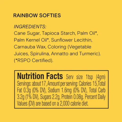 Miniatura 2 de Supernatural Rainbow Softies - Gránulos naturales, fabricados en Estados Unidos, sin tintes artificiales, sin soja, sin gluten, vegano, 3 onzas