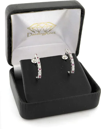 Miniatura 4 de Dazzlingrock Collection - Pendientes de aro para mujer, plata de ley