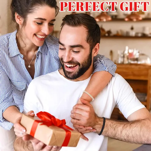 Miniatura 5 de Pulseras para parejas para 2 mejores amigas, pulseras de cuerda a juego en blanco y negro para parejas, pulsera con texto en inglés "I Love You in
