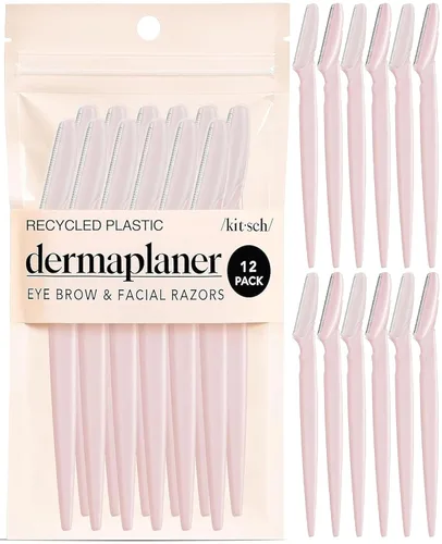 Miniatura 15 de Kitsch Dermaplane - Maquinilla de afeitar facial para mujeres y hombres, maquinillas de afeitar para cejas y afeitadora facial - Maquinilla de Negro