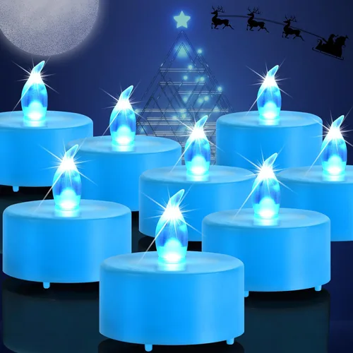 Miniatura 11 de Velas de té sin llama, juego de 24 velas LED a pilas con parpadeo eléctrico, vela votiva falsa realista, lámpara de luz blanca cálida de larga