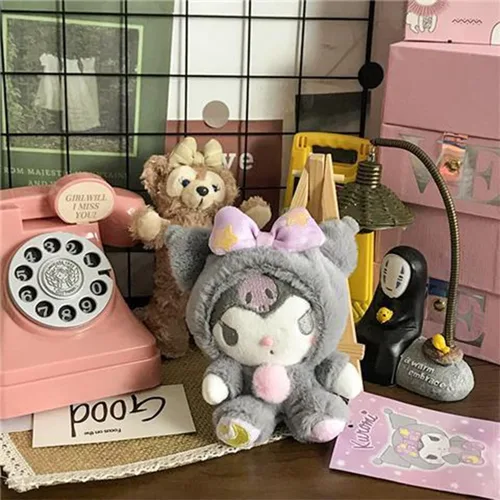 Miniatura 8 de Ahlsense Llavero de peluche lindo de dibujos animados de anime de 5 pulgadas (B)