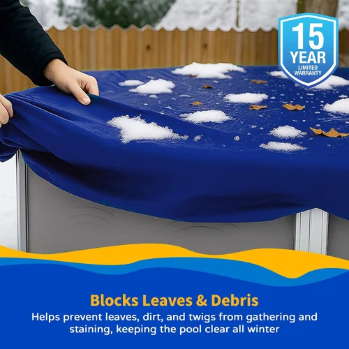 Miniatura 4 de Cubierta oval de invierno para piscina sobre suelo, Azul Royal