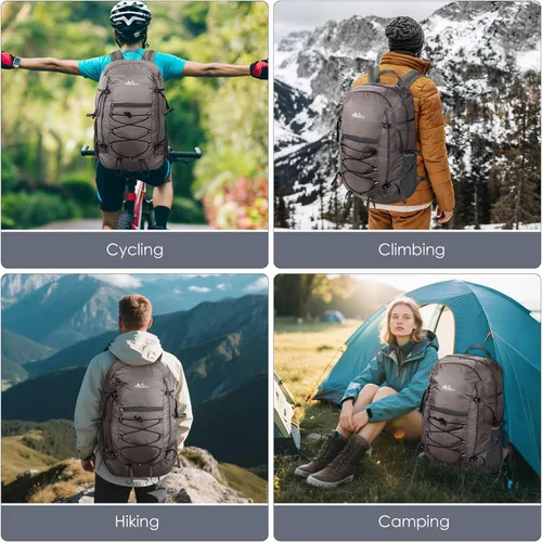 Miniatura 6 de MoKo Mochila de Senderismo, Mochila de 40L de Gran Capacidad para Acampada con Múltiples Bolsillos, Mochila de Día para Viajes Resistente a Desgarros