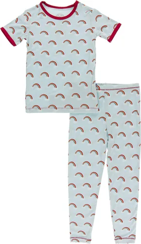 Miniatura 78 de KicKee Pants Conjunto de pijama de manga larga con estampado de piezas
