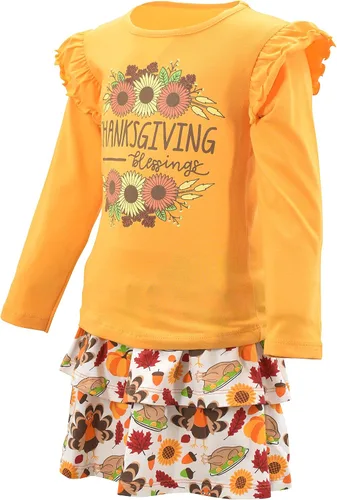 Miniatura 78 de Unique Baby Girls 2pc Skirt Set Outfit Long Sleeve Top with Skirt