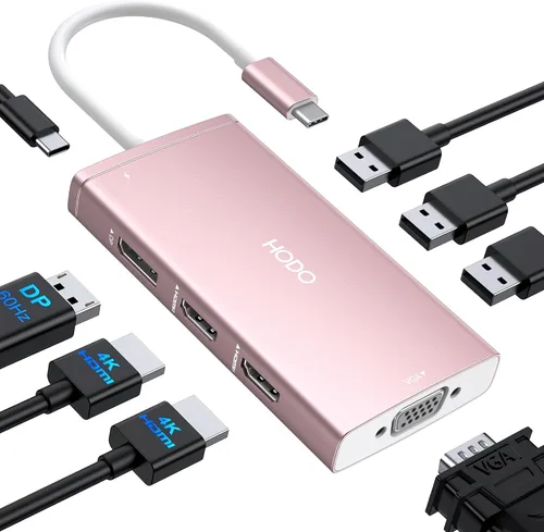 Miniatura 16 de Adaptador multipuerto USB-C para MacBook Air/Pro - Dongle HDMI 6 en 1 con puertos 4K, USB 3.0, lector de tarjetas SD/TF para MacBook M1/m2/m3/m4