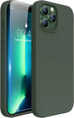Miniatura 13 de Miracase Funda diseñada para iPhone 13 Pro Max con protector de pantalla, [forro de microfibra suave antiarañazos], funda protectora de silicona