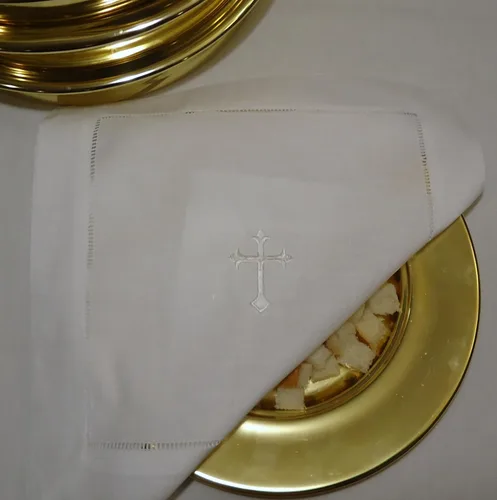 Miniatura 2 de Integrity Designs Tela de altar de lino blanco bordado cruzado blanco