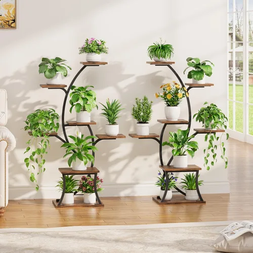 Miniatura 3 de Soporte para plantas de interior con luces de crecimiento, estante de plantas de interior de 7 niveles, soportes de esquina de 44 pulgadas