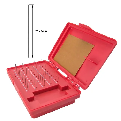 Miniatura 2 de HFS(R) Juego de Calibradores de Pasador de Acero Minus Gage M0 con Estuche de Plástico para Carpinteros y Mejoras del Hogar 0.011-0.060" 50 piezas