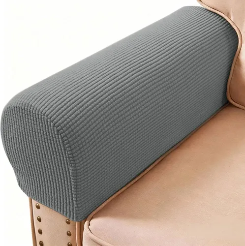 Miniatura 13 de Fundas para Brazos de Sofá, Sillón y Sillón Reclinable Elásticas, Fundas para Reposabrazos, Juego de 2 (Rojo Vino)