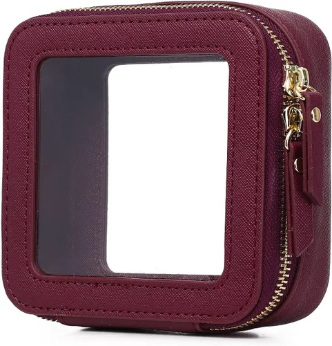 Miniatura 28 de Pinkmik Pequeña bolsa de maquillaje, mini estuche transparente para maquillaje y neceser con cremallera, organizador de bolsos para mujer