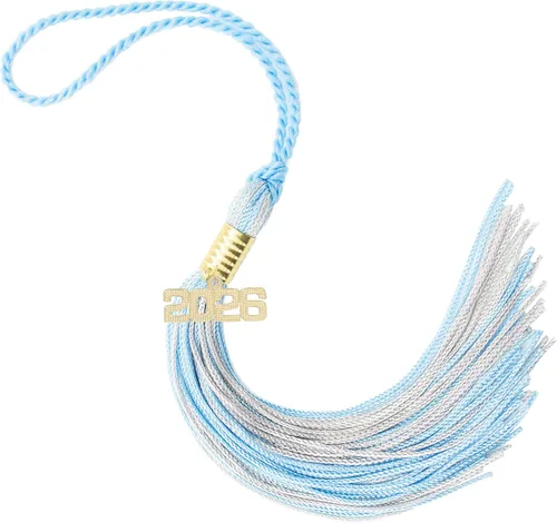 Miniatura 468 de Borla de graduación Aqua 2022, todos los colores escolares disponibles, fabricada en Estados Unidos