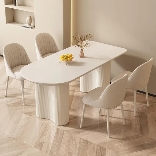 Miniatura 21 de Miuuod Mesa de comedor que ahorra espacio para apartamentos pequeños para 4-6 personas, muebles resistentes de mediados de siglo