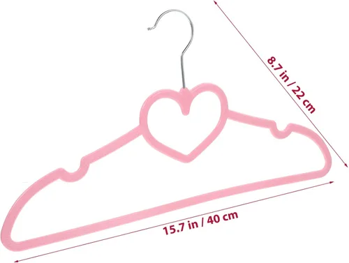 Miniatura 4 de Perchas prácticas de plástico ABS, paquete de 10 perchas antideslizantes con color y patrón de corazón, adecuadas para abrigos, camisas, vestidos