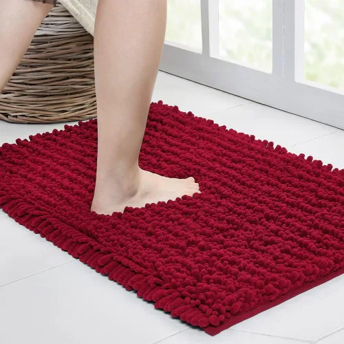 Miniatura 84 de Walensee Alfombra de baño antideslizante (24x17 pulgadas, rosa polvoriento) absorbente de agua, súper suave, lanuda de felpilla, lavable a máquina