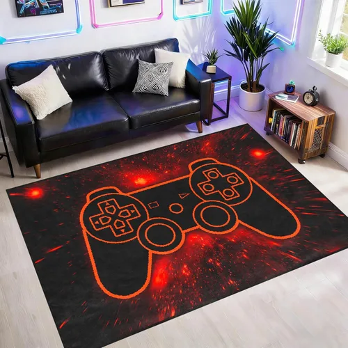 Miniatura 25 de Alfombras de Jugador para Dormitorio de Niños, Pintura de Dibujos Animados con Gamepad, Alfombra para el Hogar para Adolescentes, Decoración Genial