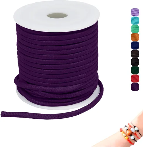 Miniatura 14 de CAMAL Cuerda de cera de 0.069 pulgadas para hacer pulseras, hilo encerado de 23 yardas para joyería y pulsera, cordón encerado para manualidades