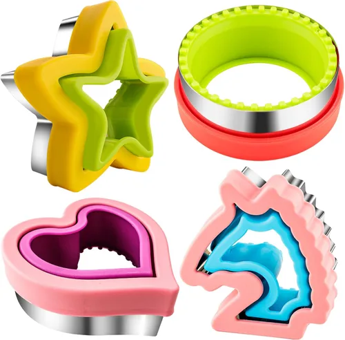 Cortador de sándwiches y sellador para niños, 4 piezas, desoxidante de pan grande, sándwiches para hacer galletas de frutas y verduras, cortador de