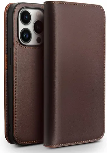 Miniatura 11 de COOVS Funda tipo cartera para iPhone 14/14 Plus/14 Pro/14 Pro Max, funda con cierre magnético de piel auténtica de alta calidad, con bloqueo RFID