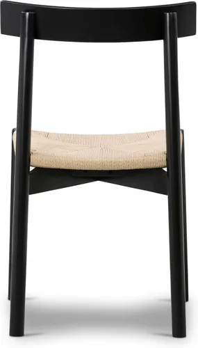 Miniatura 5 de Poly & BARK Hamm Silla de comedor – 18 pulgadas de altura del asiento, marco de roble macizo, asiento de cuerda tejida a mano, diseño moderno