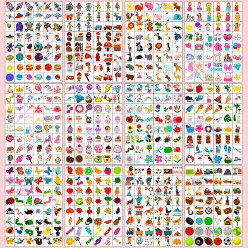 Miniatura 3 de Partywind 960 tatuajes envueltos individualmente para niños a granel, lindas calcomanías temporales de tatuaje para fiestas de cumpleaños, tatuajes