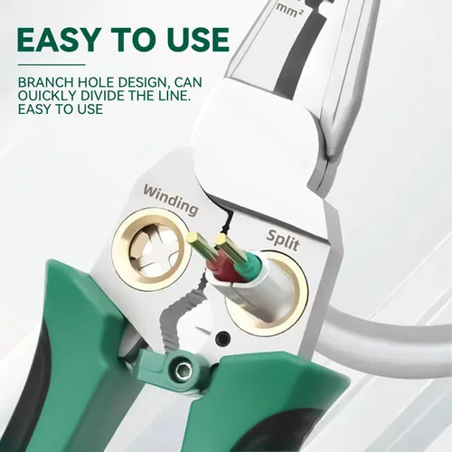 Miniatura 7 de Pelacables 8 en 1 con probador de voltaje, herramienta de pelado de cables eléctricos multifunción para cortar y tirar de alicates, herramienta