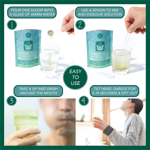 Miniatura 7 de Laki Naturals Bolsa para remojar la garganta de equinácea y menta con cucharada
