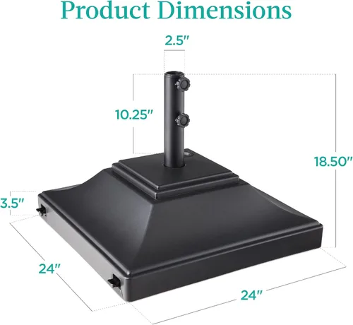 Miniatura 7 de Best Choice Products Base de Sombrilla Móvil Rellenable, Base de Servicio Pesado, Soporte de Mercado Cuadrado Escalonado para Patio, Terraza, Negro