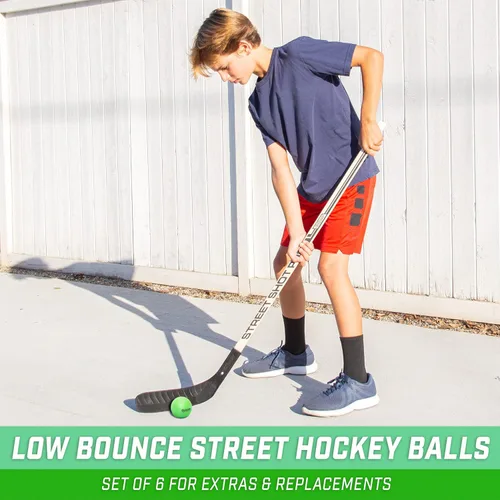 Miniatura 2 de GoSports Street Hockey - Choose Between Street Hockey Goal Set with Sticks, Street Hockey Balls (6 Pack) or Street Hockey Sticks (2 Pack)