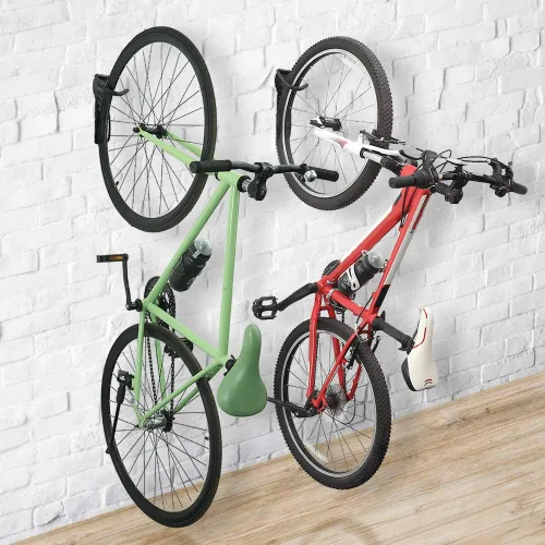 Miniatura 7 de Wallmaster Estante de almacenamiento para bicicletas para garaje, colgador de bicicletas de montaje en pared, paquete de 2 ganchos verticales
