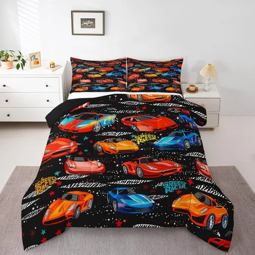 Miniatura 30 de Erosebridal Juego de ropa de cama de guitarra, juego de edredón de notas musicales de mariposa, tamaño individual, juego de edredón de música hip