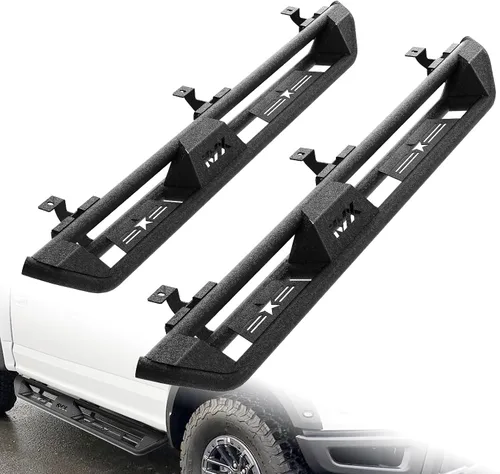 Miniatura 9 de KYX Estribos para Ford F150 2015-2024 2017-2024 F250 F350 Supercrew Cab, 3 peldaños laterales de tubo, diseño de dos escalones para puerta