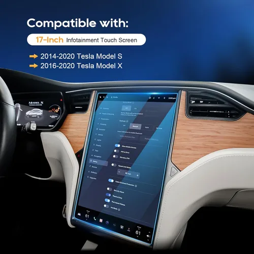 Miniatura 2 de LFOTPP Protector de pantalla para Model X 2016-2020 Tesla Model X / 2013-2020 Model S de 17 pulgadas, vidrio templado de 17 pulgadas, dureza 9H
