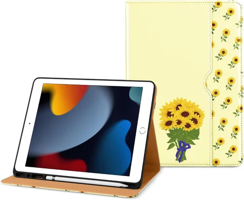 Miniatura 18 de DTTO para iPad de 9ª/8ª/7ª generación de 10.2 pulgadas 2021/2020/2019, funda tipo cartera de negocios de cuero premium con soporte para Apple Pencil