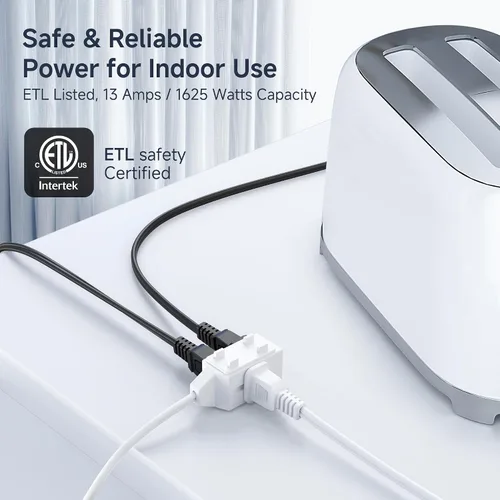 Miniatura 7 de Cable Matters 16 AWG 3 Cable plano para extensión con protección, 400002-10x2-WHT Blanco