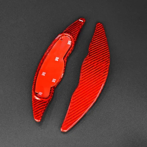 Miniatura 6 de AIRSPEED Extensiones de fibra de carbono para volante de palanca de cambios, accesorios interiores para Mini Cooper Clubman F54 F55 F56 F57 F60 rojo