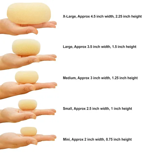 Miniatura 3 de Goma de pelo en forma de donuts para el cabello, L, Beige