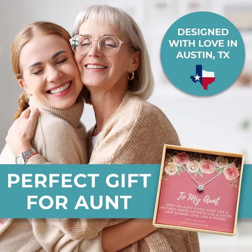 Miniatura 8 de KEDRIAN Collar para tía, collares con colgante de plata de ley 925, regalos para la mejor tía de sobrina y sobrino, regalos del día de la madre