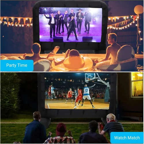 Miniatura 8 de Hipicute Pantalla de proyector inflable de 17 pies, soporte para pantalla de cine al aire libre con soplador de aire silencioso, bolsa