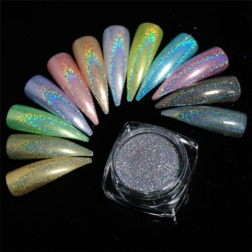 Miniatura 3 de Polvo holográfico para uñas de 12 colores, polvo holográfico para uñas, pigmento de uñas, colores en polvo, polvo de purpurina para uñas, polvo